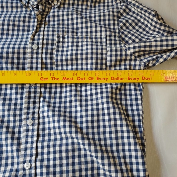 Chor Clothing Co. Blue White Gingham Check Button Down Front Long Sleeve Shirt - Picture 7 of 8